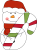 snowman and candy cane
