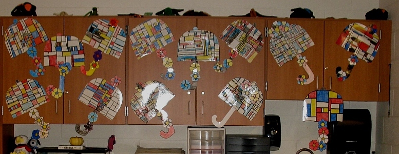 umbrellas on cabinets