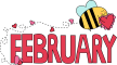 february hearts bee