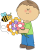 boy and flowers